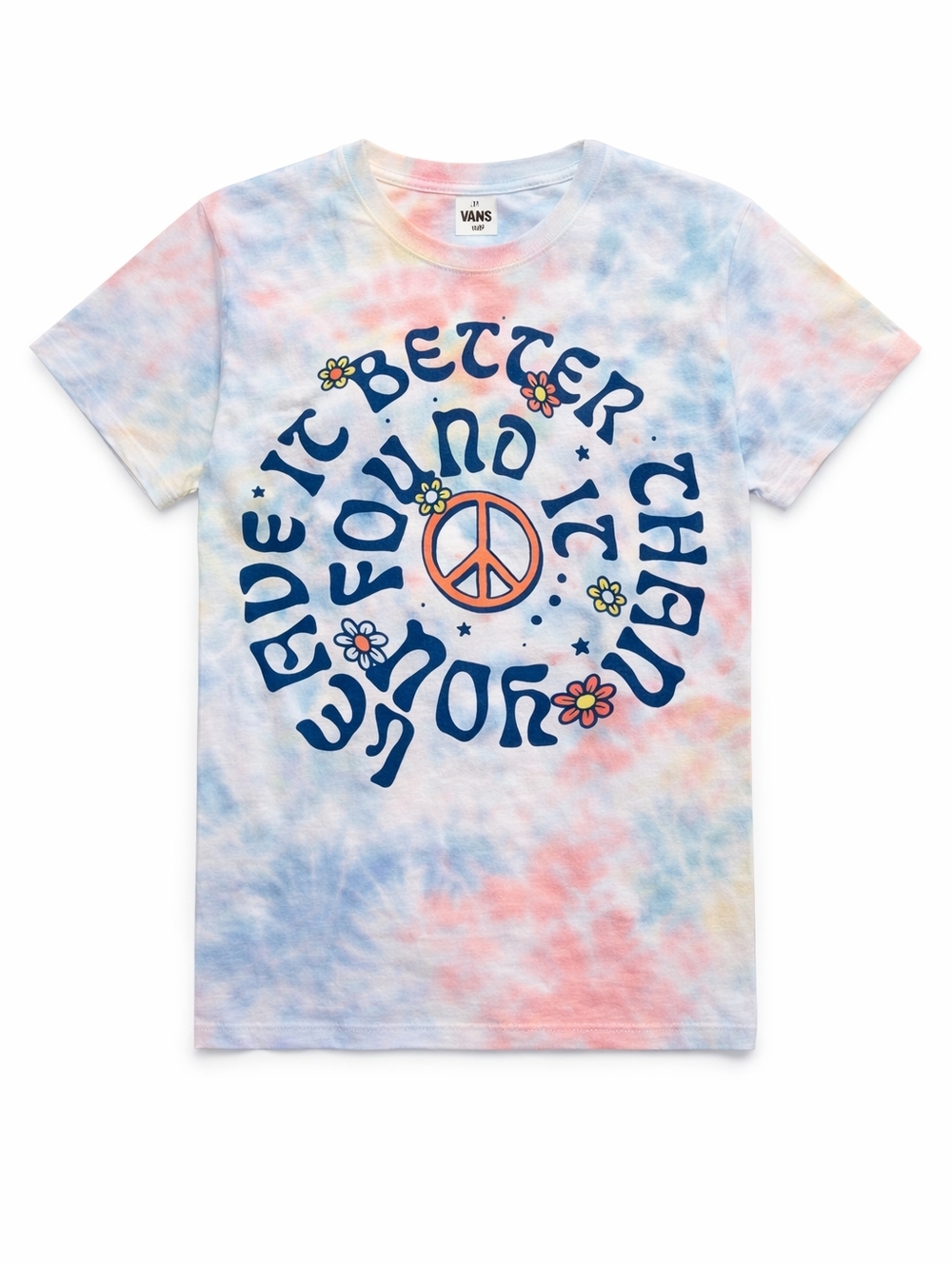 Vans x Parks Project Tie Dye T Shirt Small Peace Graphic Retro Boho Festival Ska